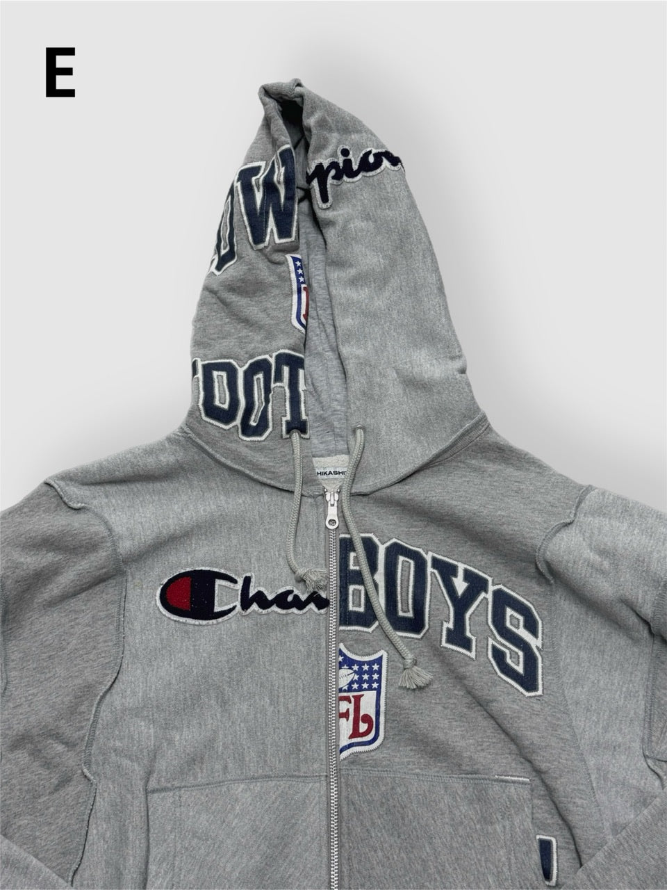 【Re +】double zip cutting switch hoodie (gray)