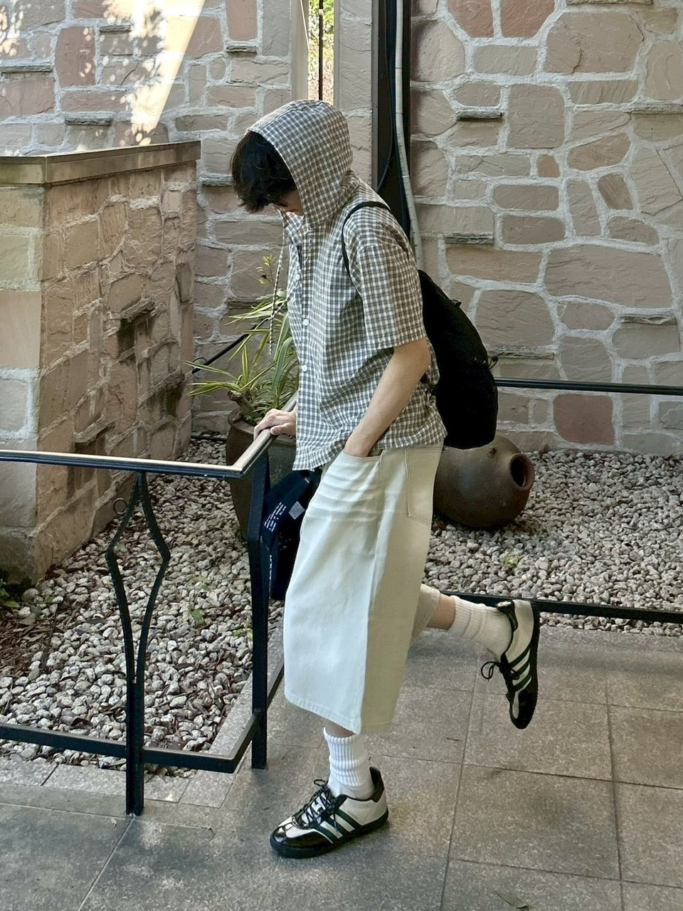 【youll】check shirt hoodie (2color)