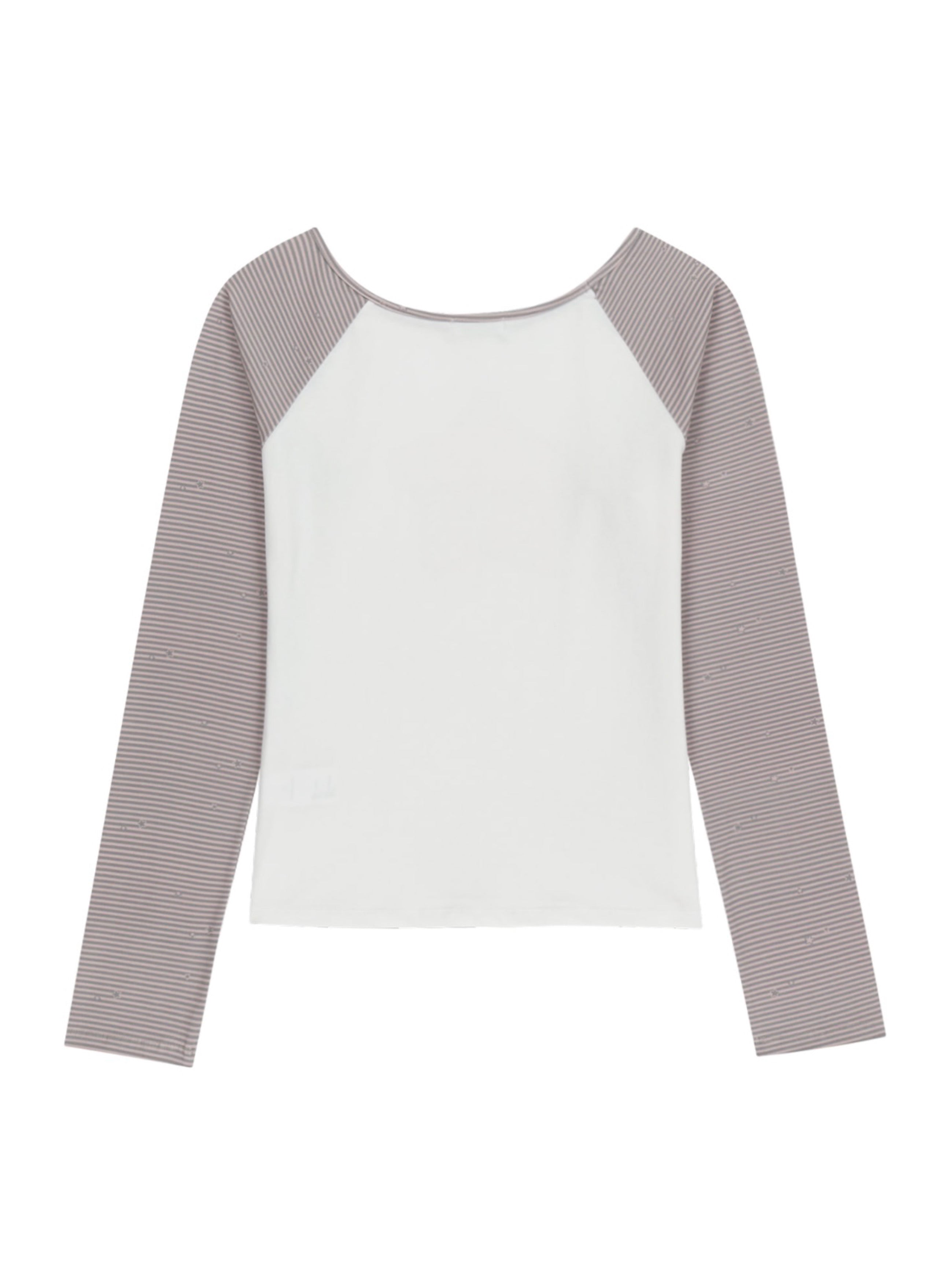 【OJOS】Stripe Raglan Long Sleeve