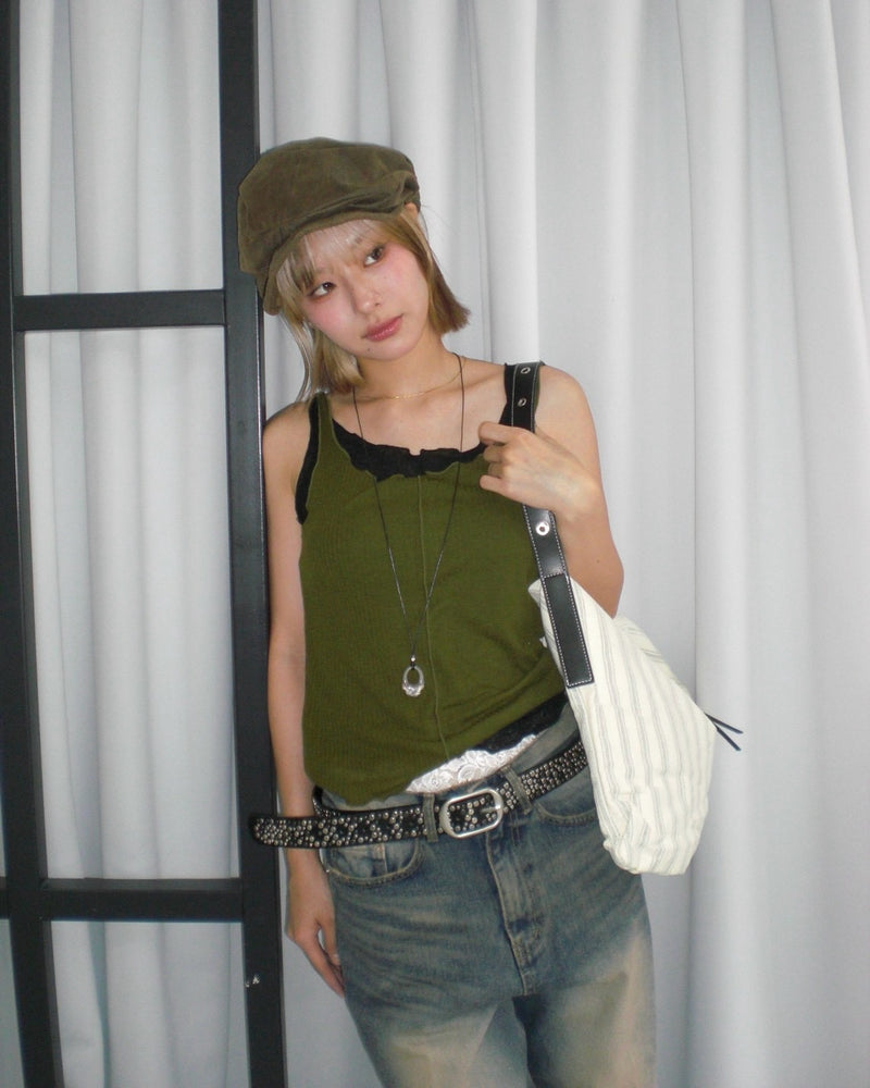受注制【OaKS】lace layering waist band (3color)