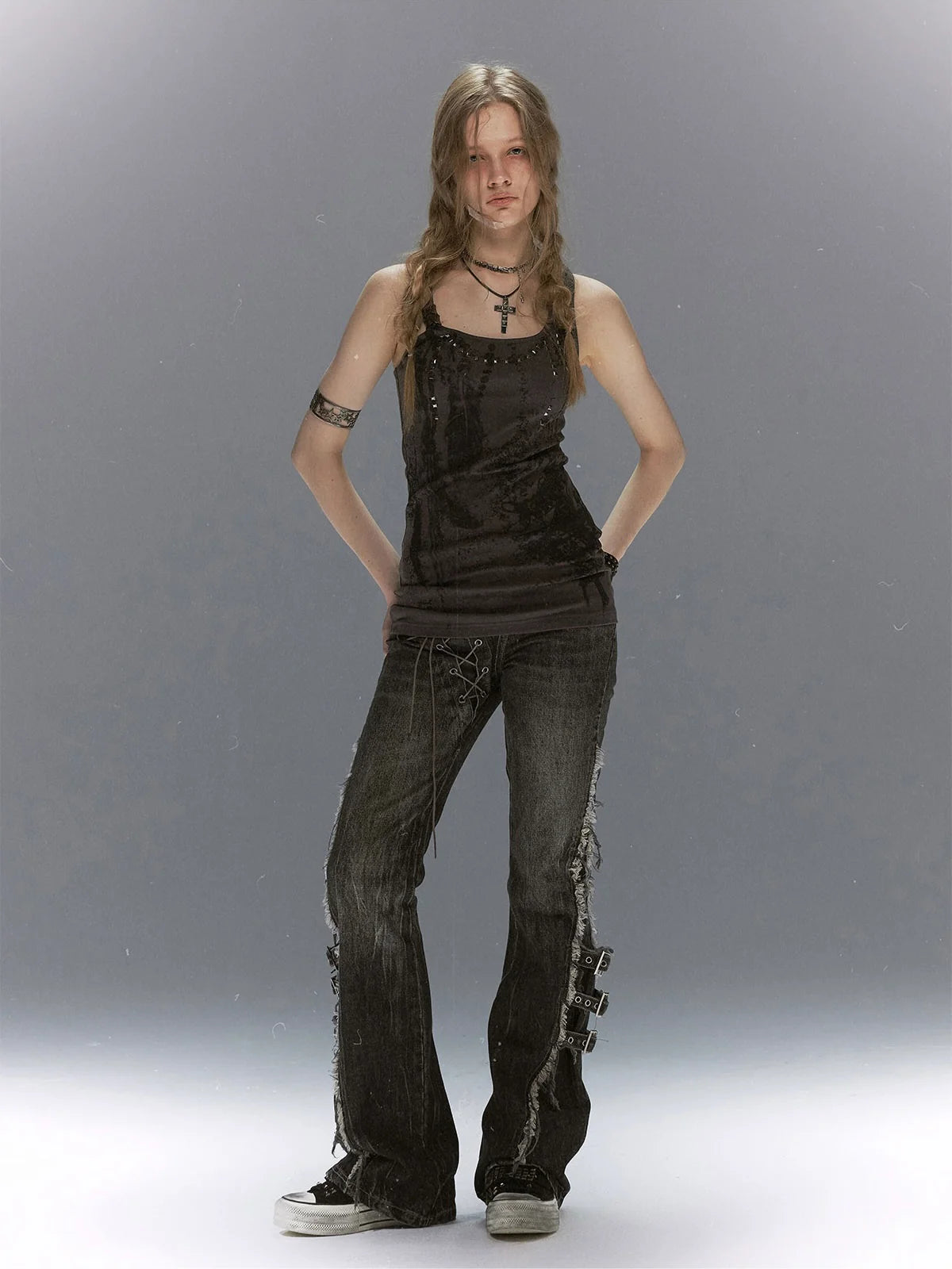 【Cest Nous】Feather rivet camisole