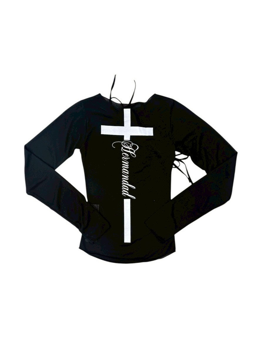 受注制【nmtc+】back logo cross long sleeve (2color)