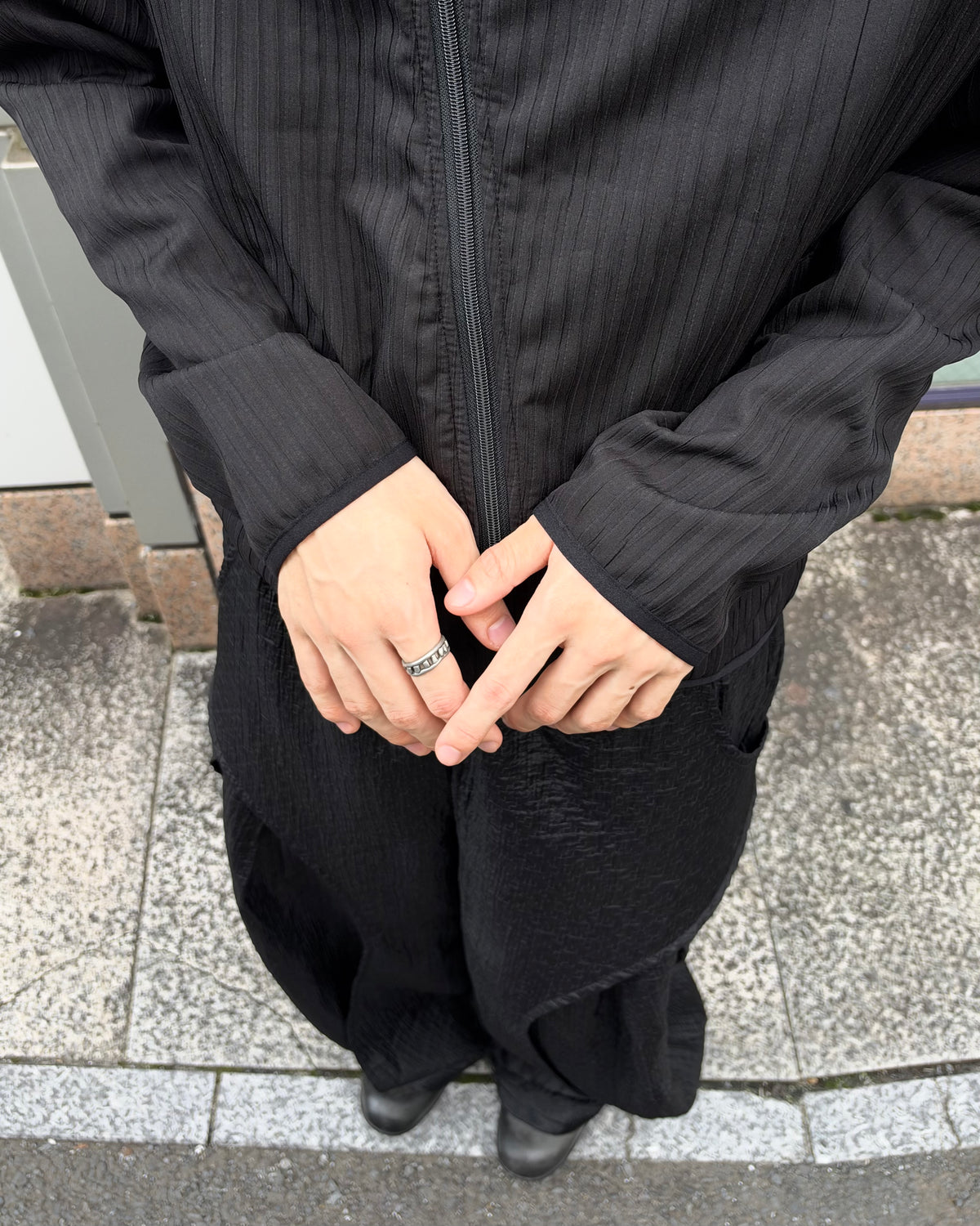 受注制【youll】pleated asymmetry jacket (3color)