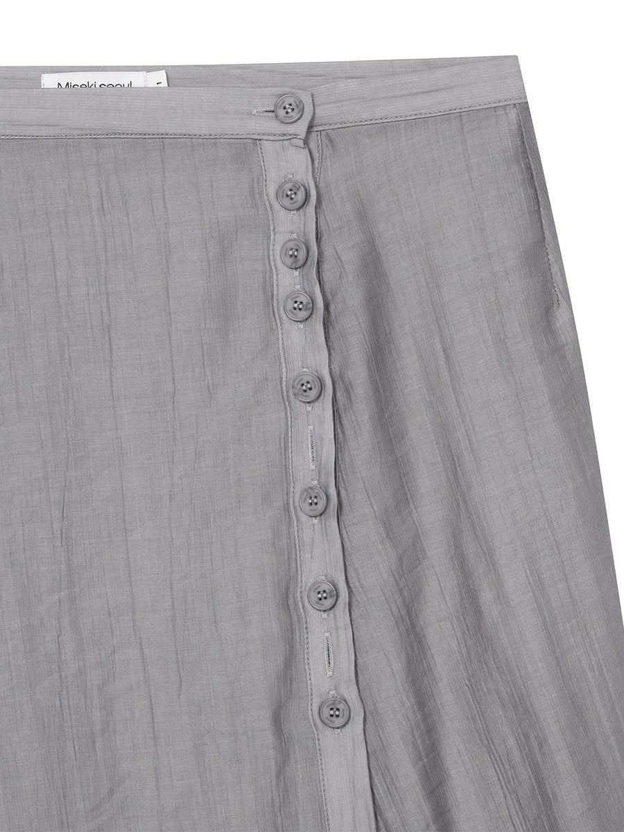 【Miseki seoul】Button layered wrap skirt