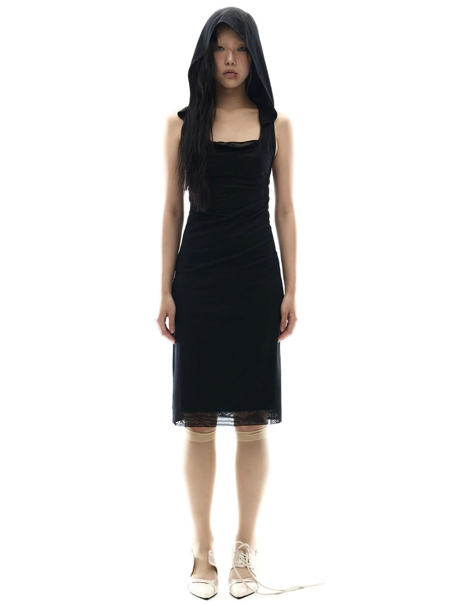 【OJOS】Flatseam Halter Midi Dress