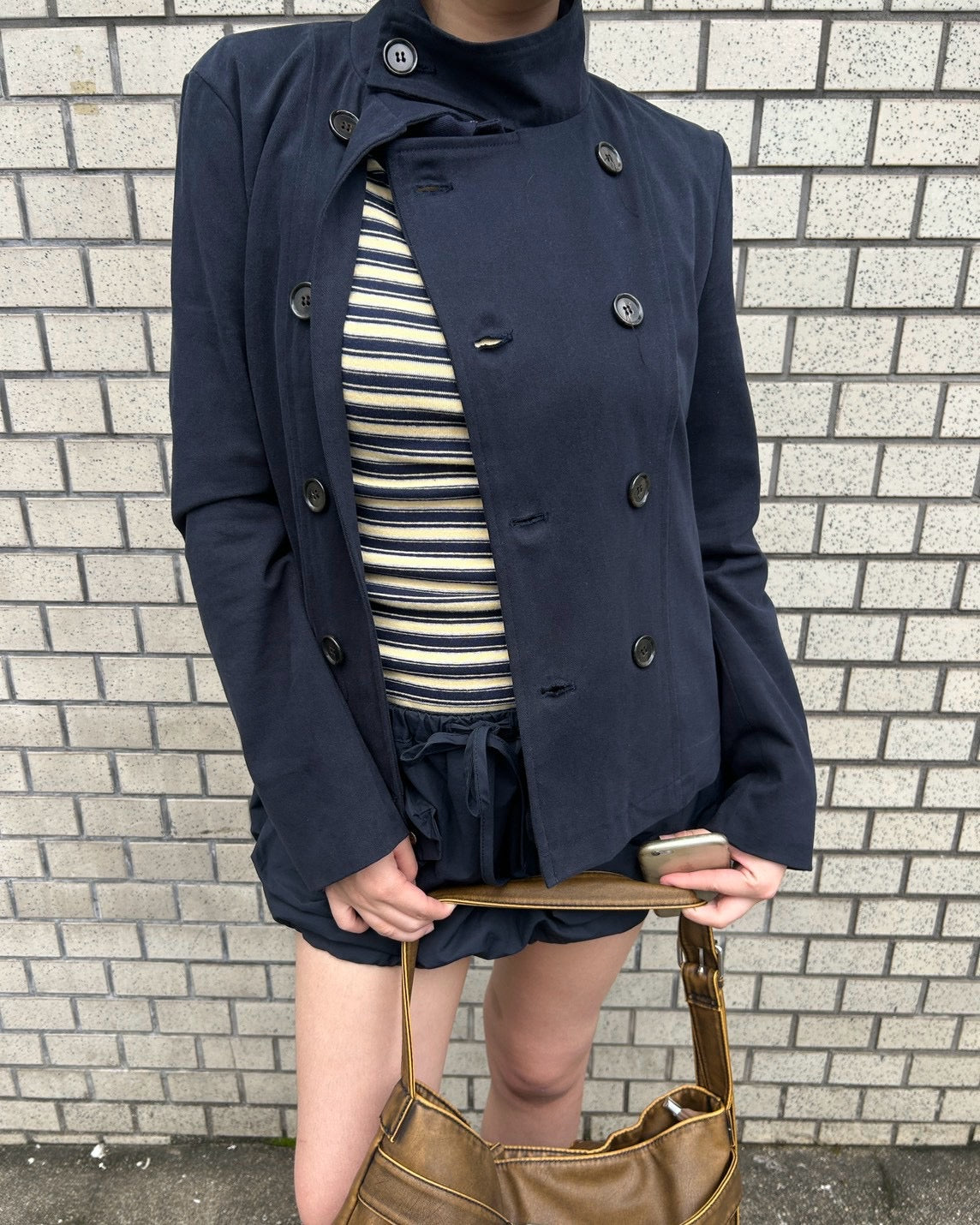 受注制【OaKS】low-neck slim-fit jacket (3color)