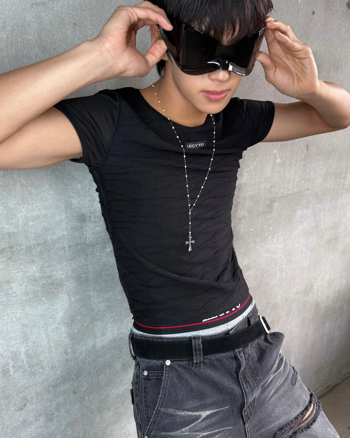 【LECYTO】Wave Relief T-Shirt