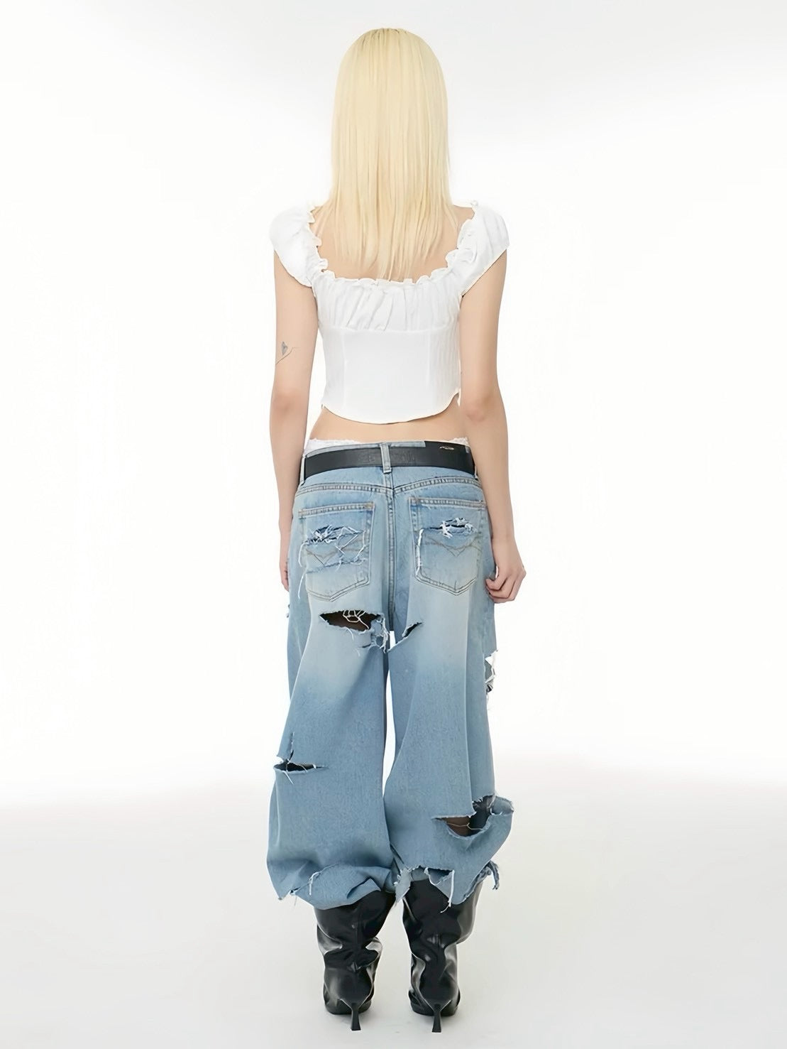 【ROCK CAKE】Curve Line Corset Blouse