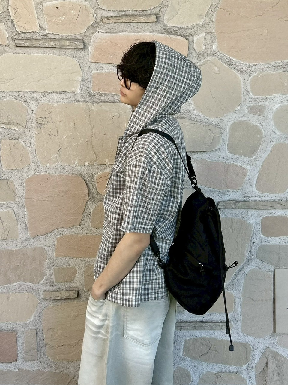 【youll】check shirt hoodie (2color)