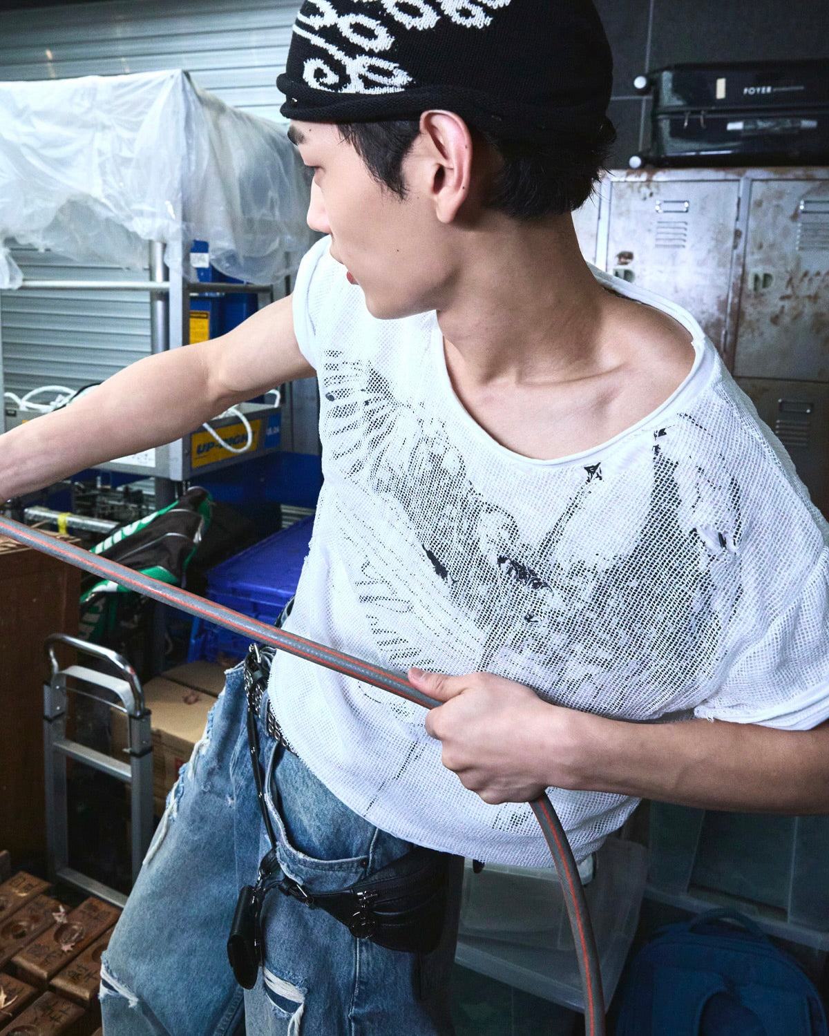 【LECYTO】Veil Mesh Layered T-Shirt