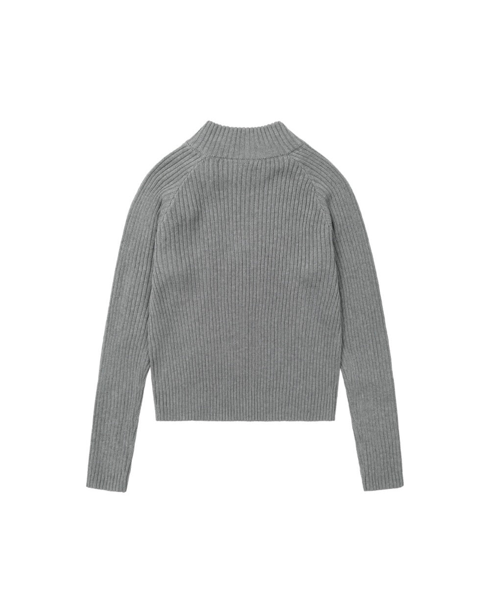 【AAKAM】Slant Zipper Belted Knit