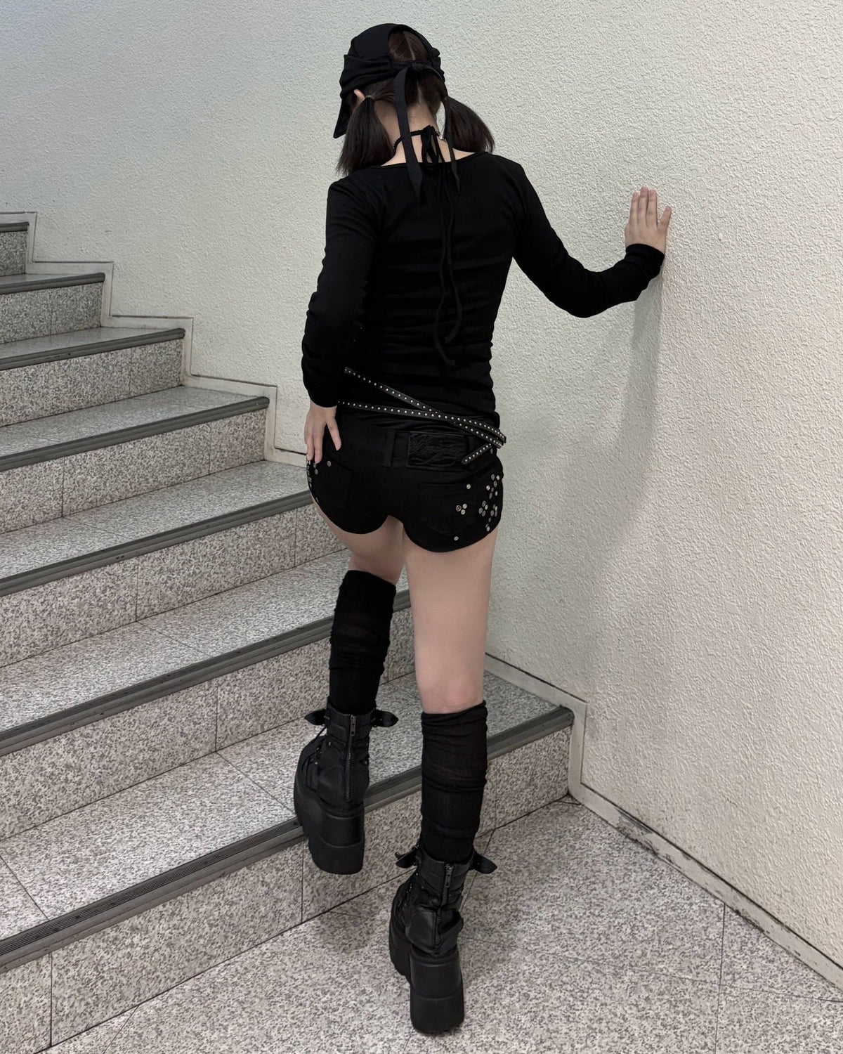受注制【nmtc+】Belt Wrap Long Sleeve Top (2color)