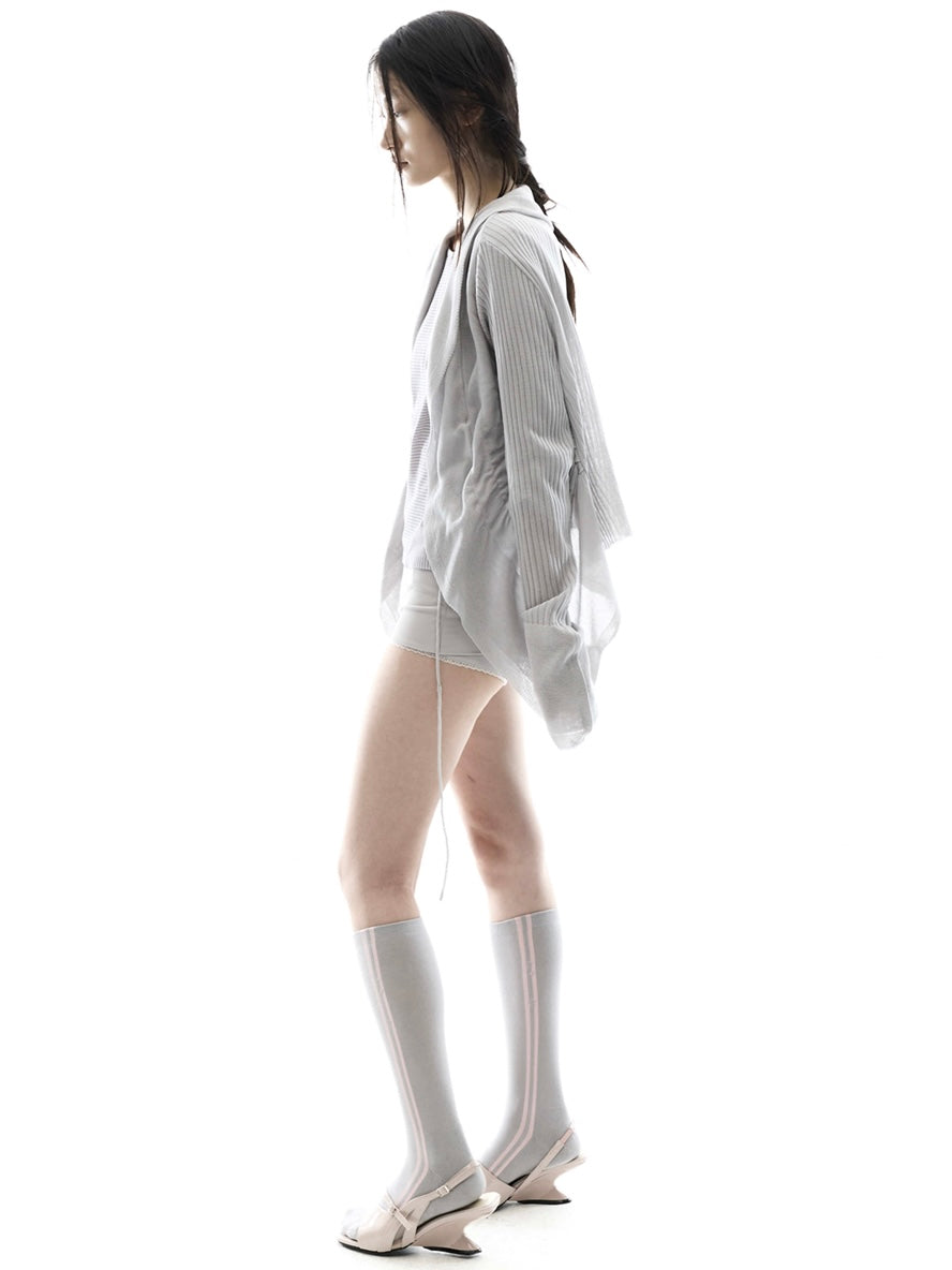 【OJOS】Ruffled Drape Cardigan