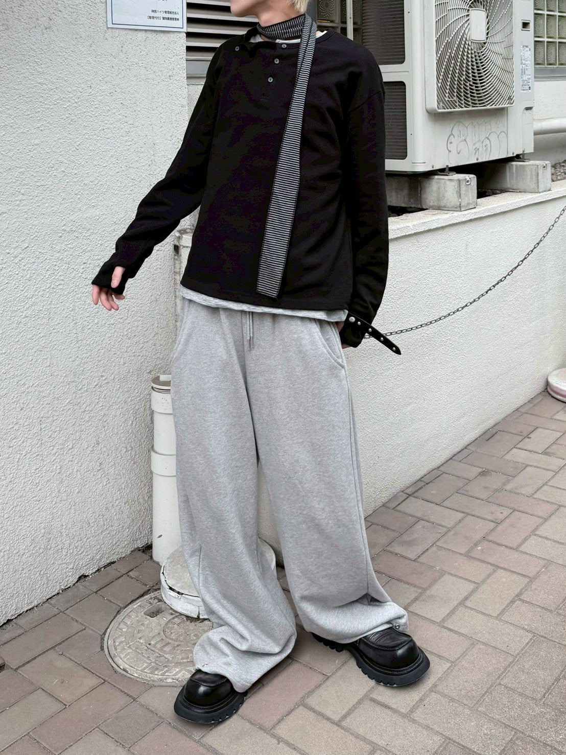 受注制【nmtc+】double button henley neck long sleeve (2color)