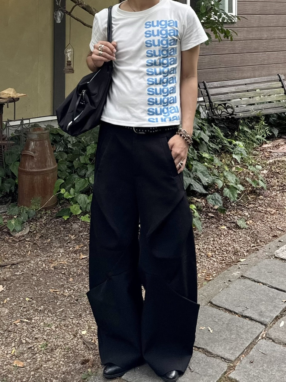 国際配送【RENOL】stacked logo print tee