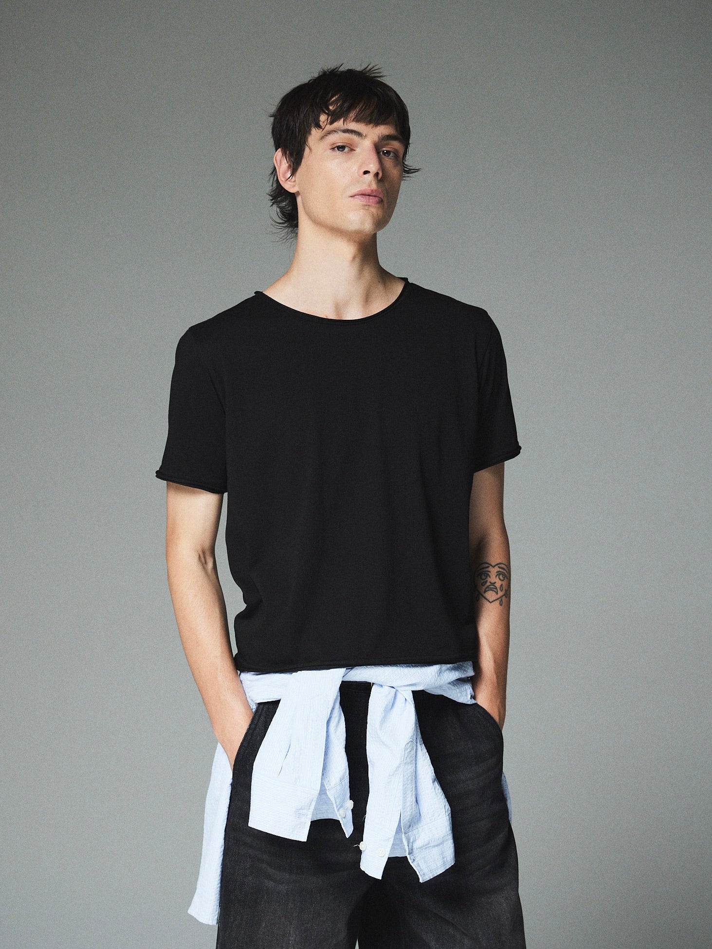 【CS】cut off pack tee (white/black）