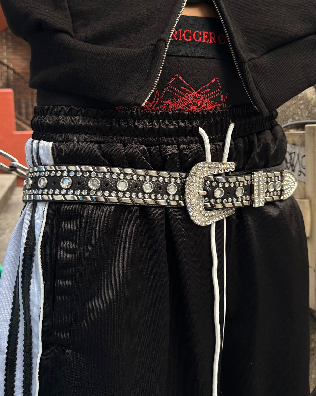 【Never mind the XU】RHINESTONE STUDDED BELT