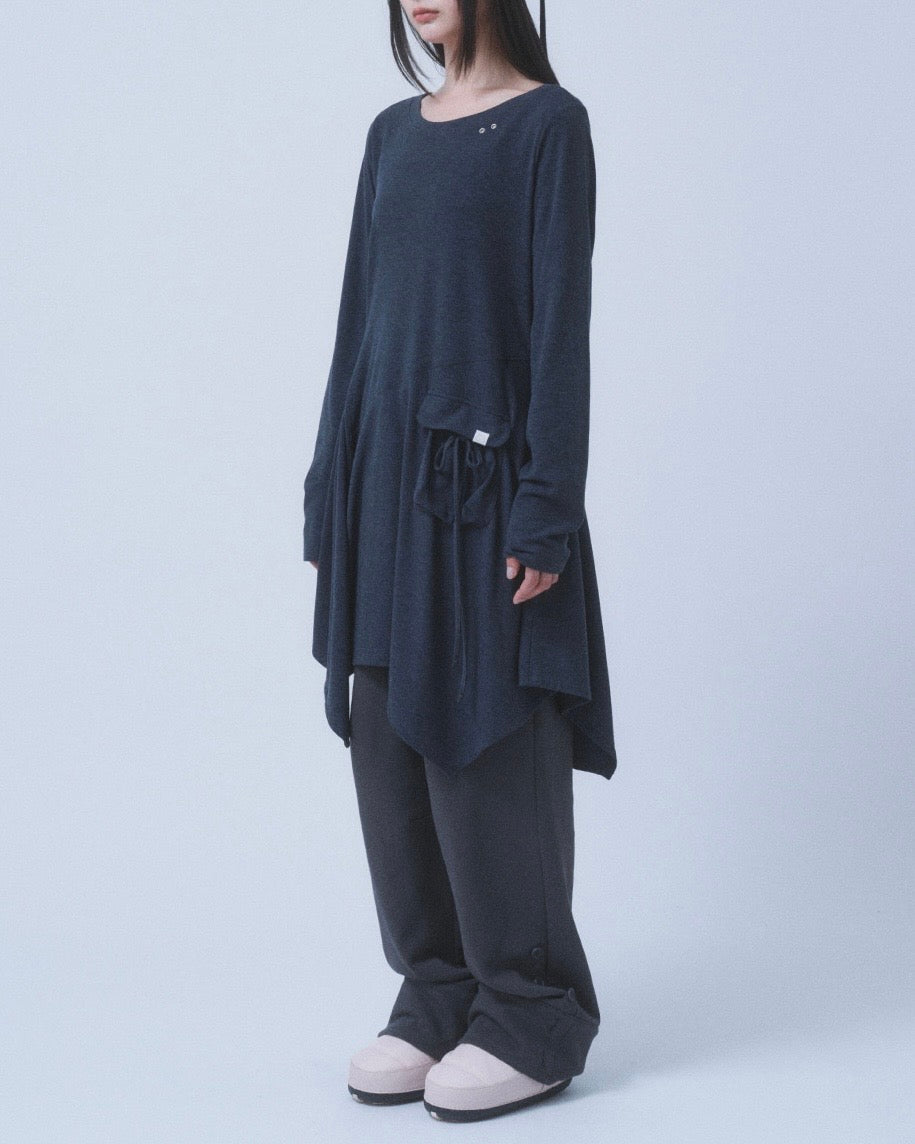 【TUOMIO】BOAT NECK JERSEY DRESS