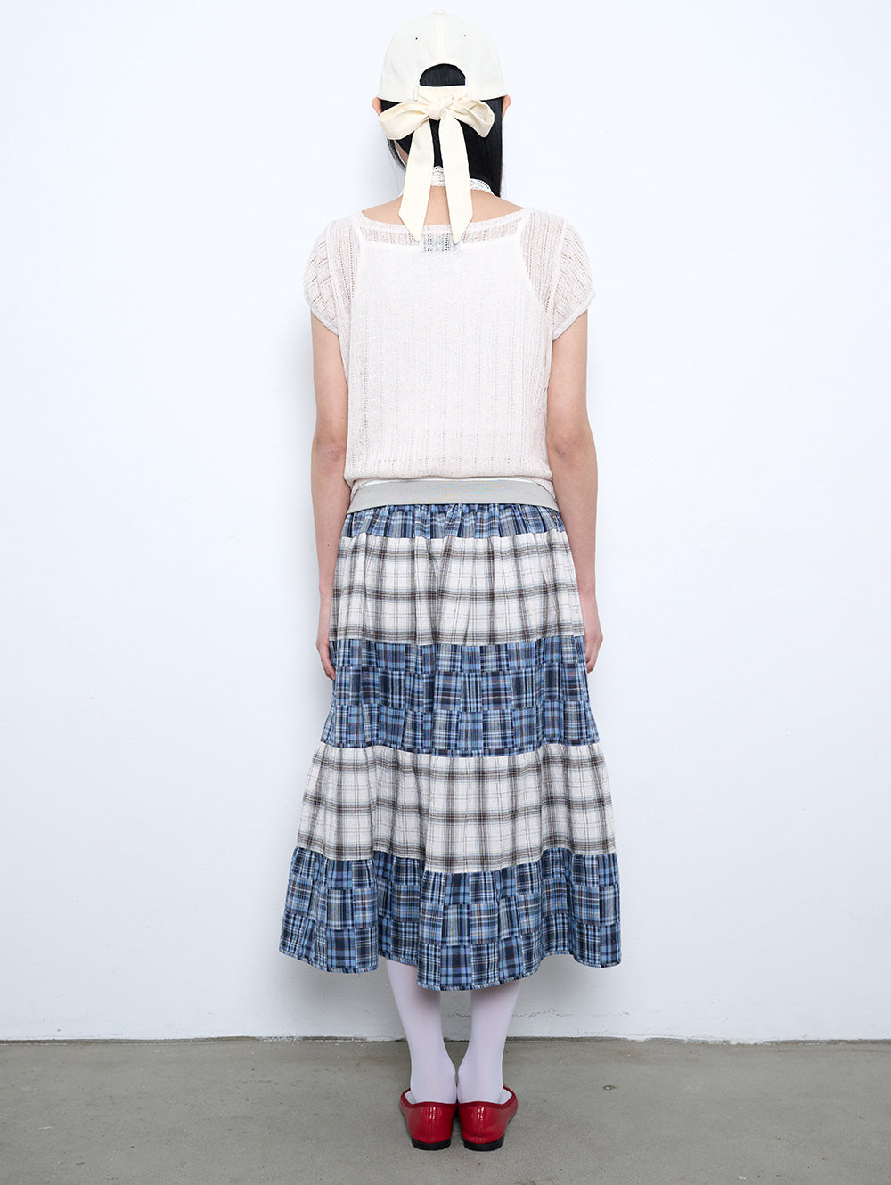 6/8 21:00発売【TUOMIO】2-WAY PATCHWORK SKIRT