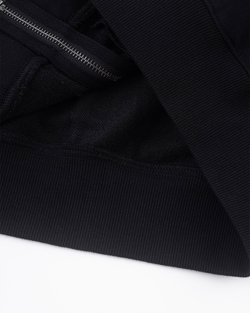 【SUPPLIER】Fire Bones Leather Patch Zip Hoodie