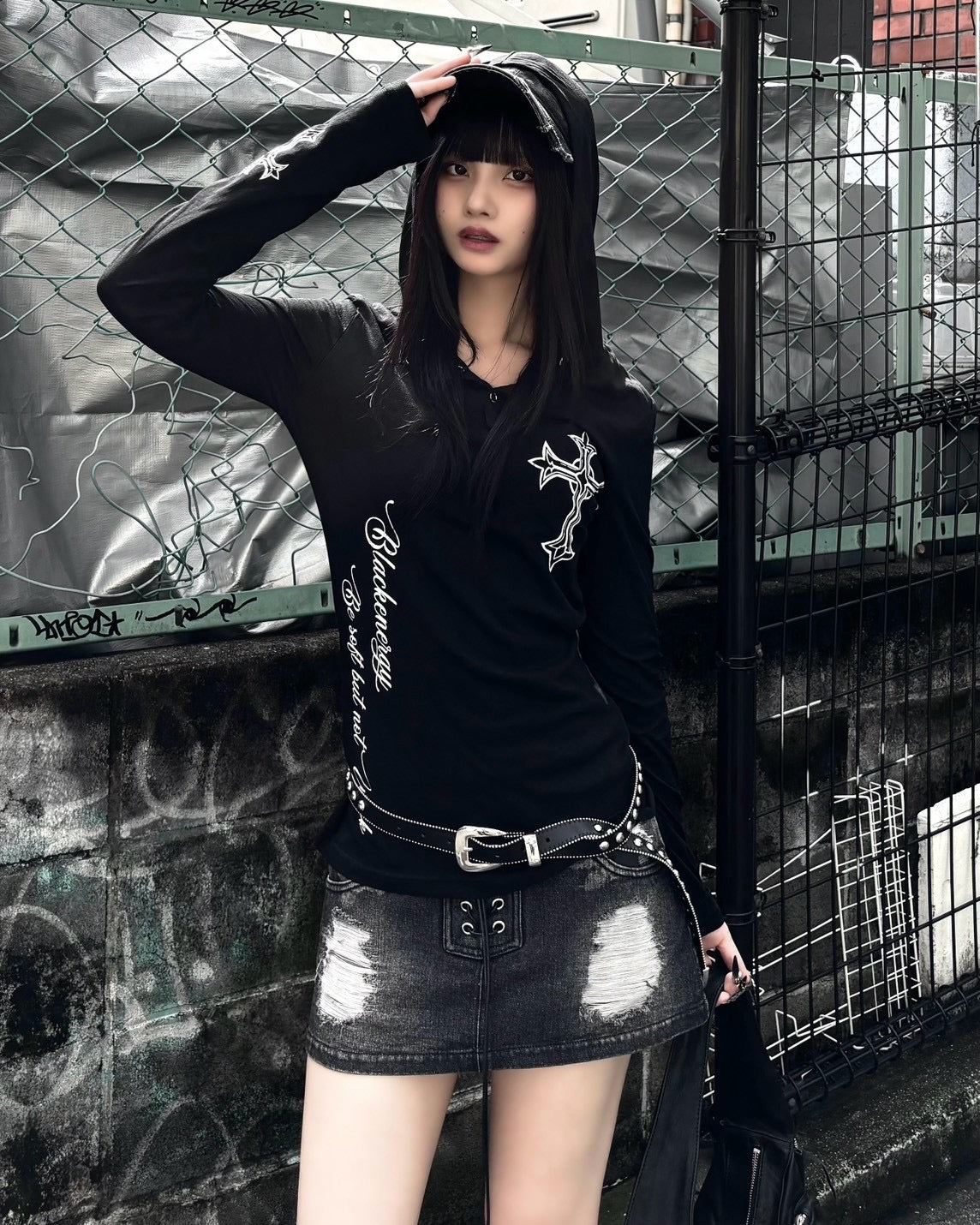 受注制【Never mind the XU】studs belt (2color)