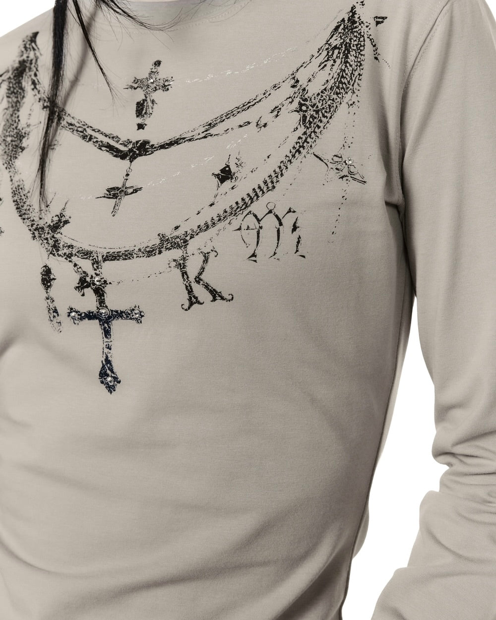 【AAKAM】Gothic Chain Printed Long Sleeve