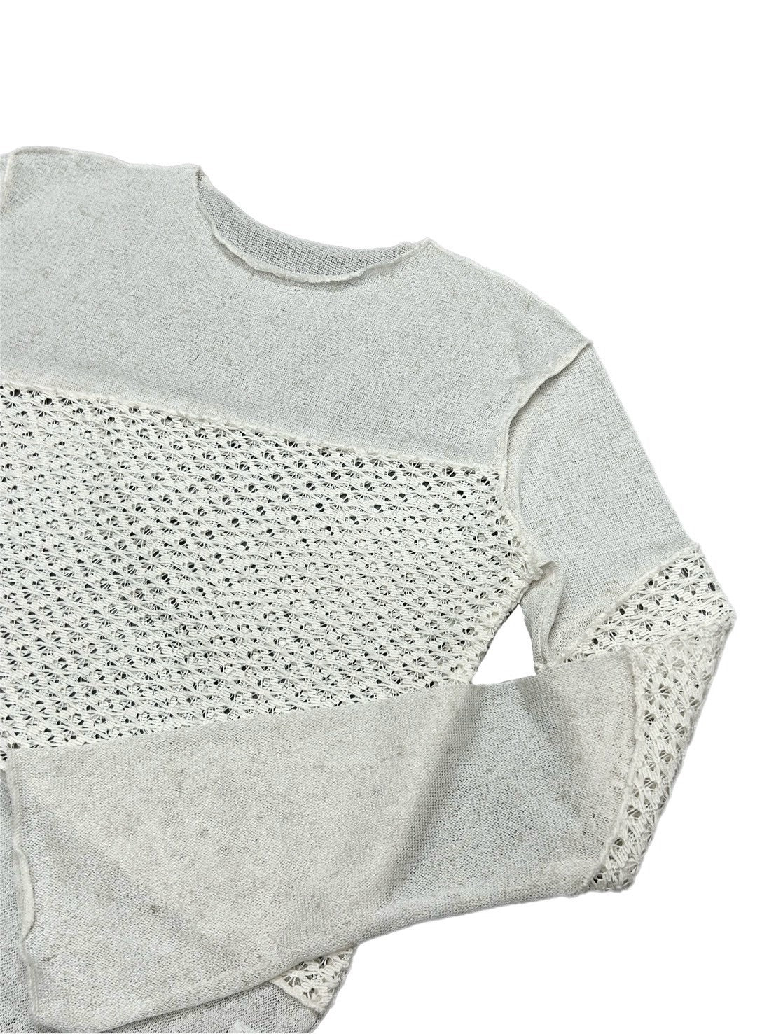 受注制【OaKS】mesh patchwork sheer knit (2color)