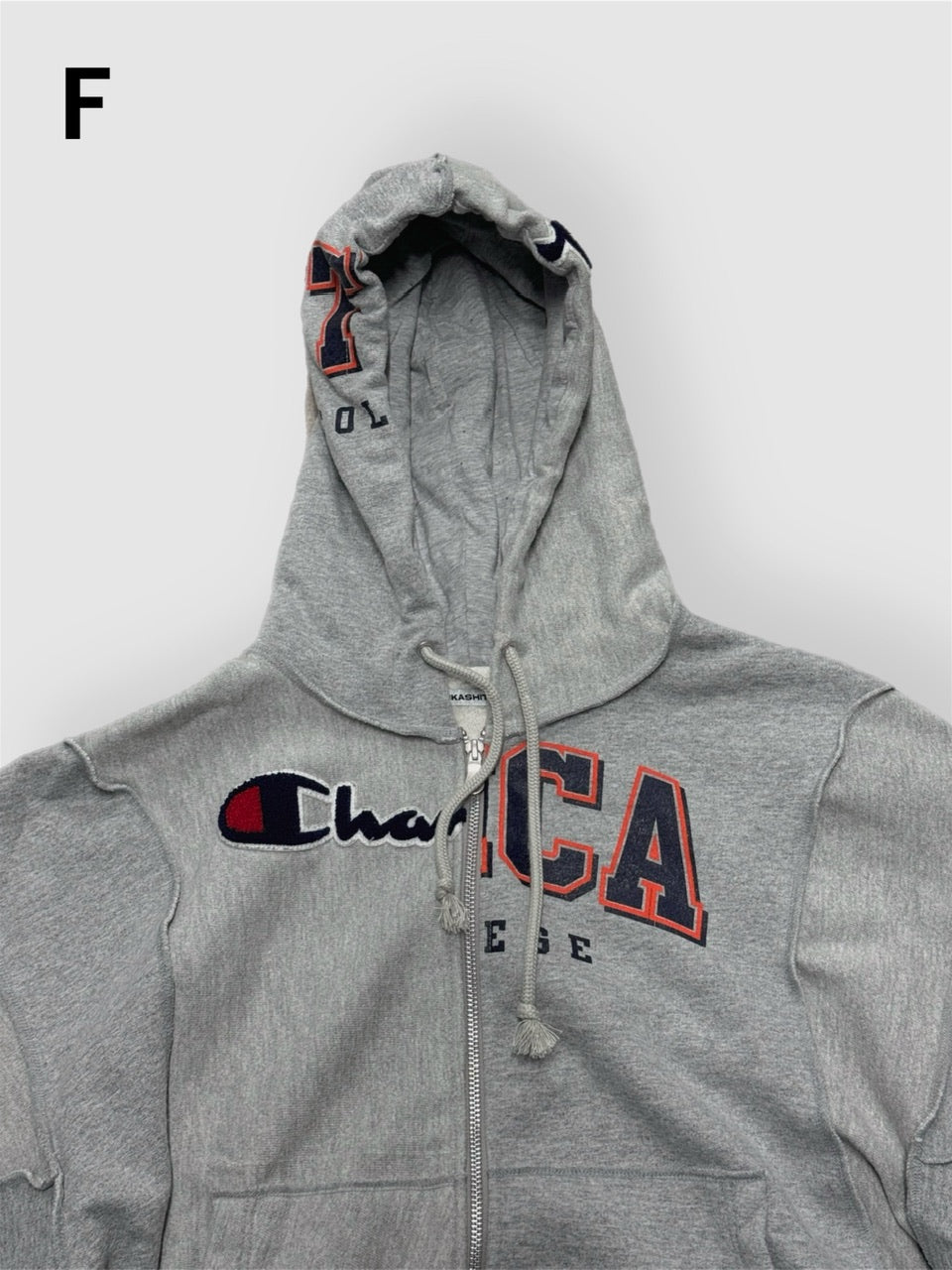 【Re +】double zip cutting switch hoodie (gray)