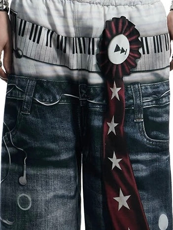 【DND4DES】All-Over Print Tie Polka Dot Sweatpants