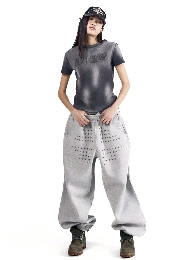 【AAKAM】Go-Cross Studded SweatPants