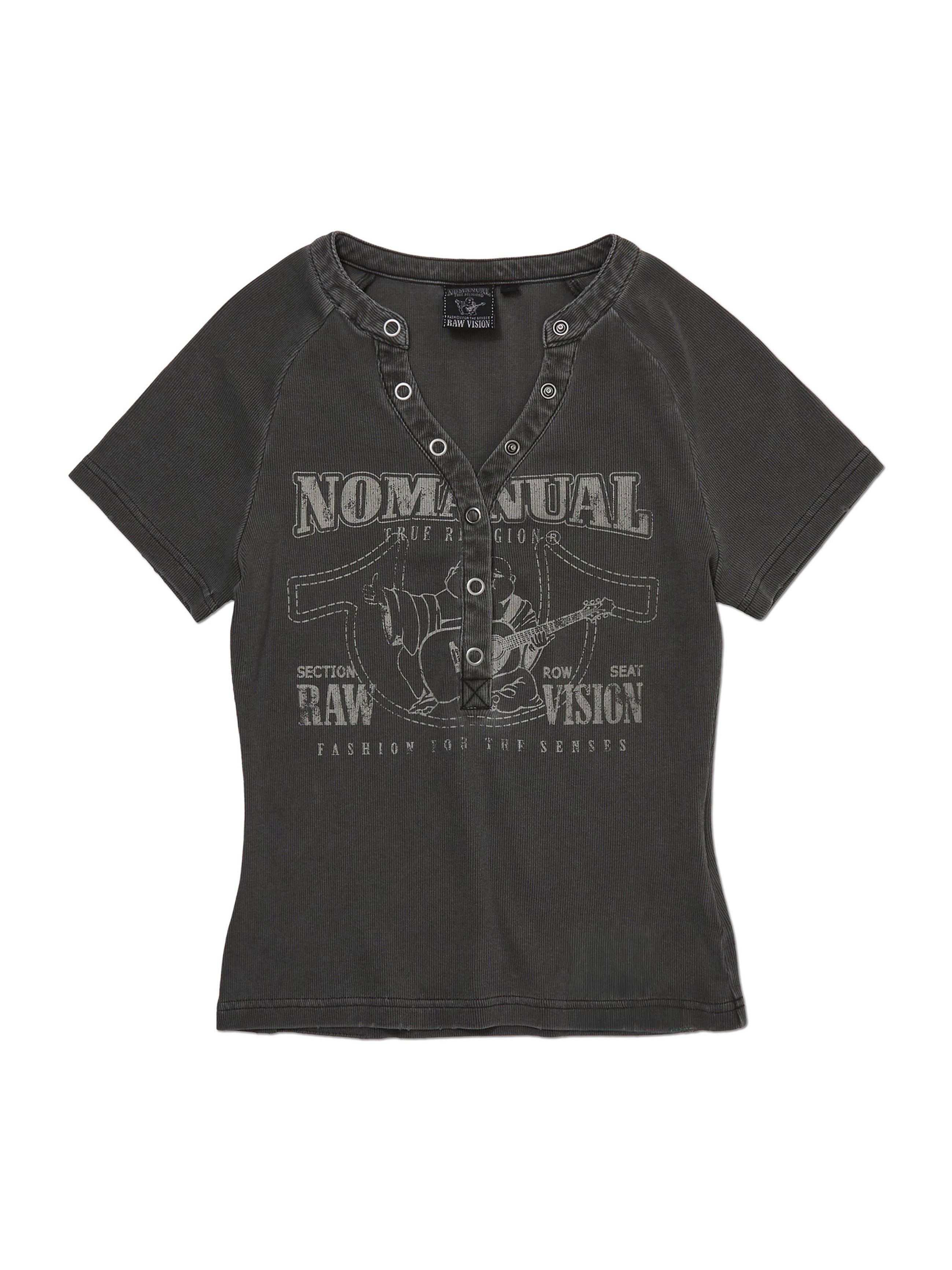【NOMANUAL×TRUE RELIGION】NO RELIGION HENLEY BABY TEE