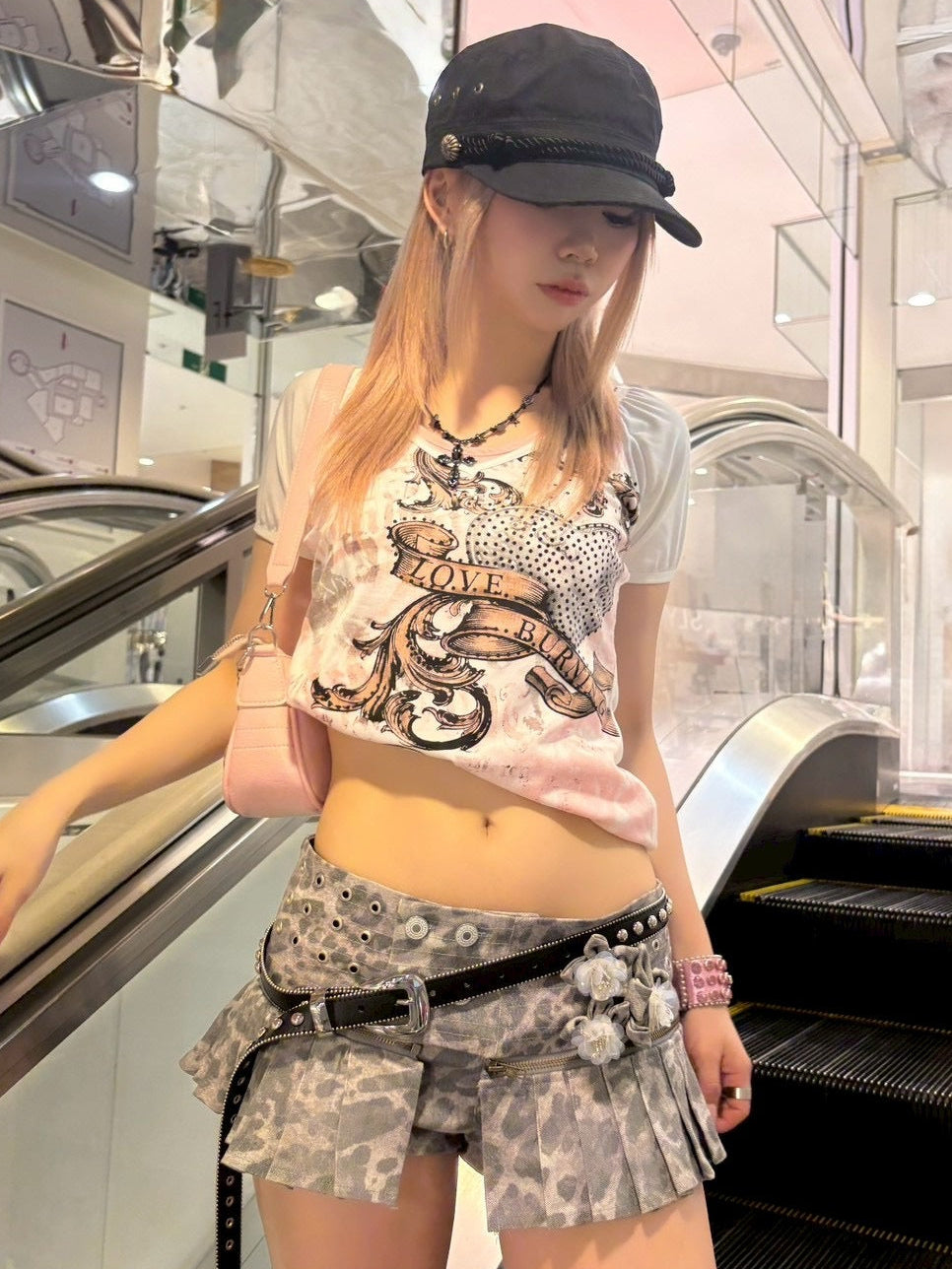 7/11 20:00発売　国際配送【BABY09】y2k pink chain belt bag