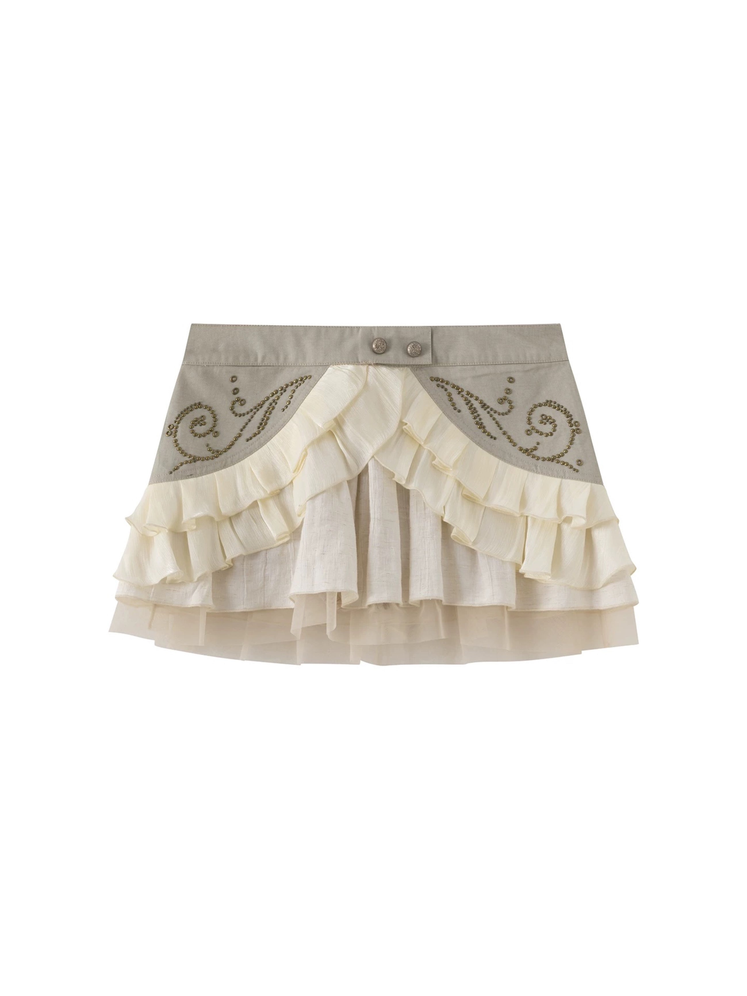 【Cest Nous】Vine pleated short skirt