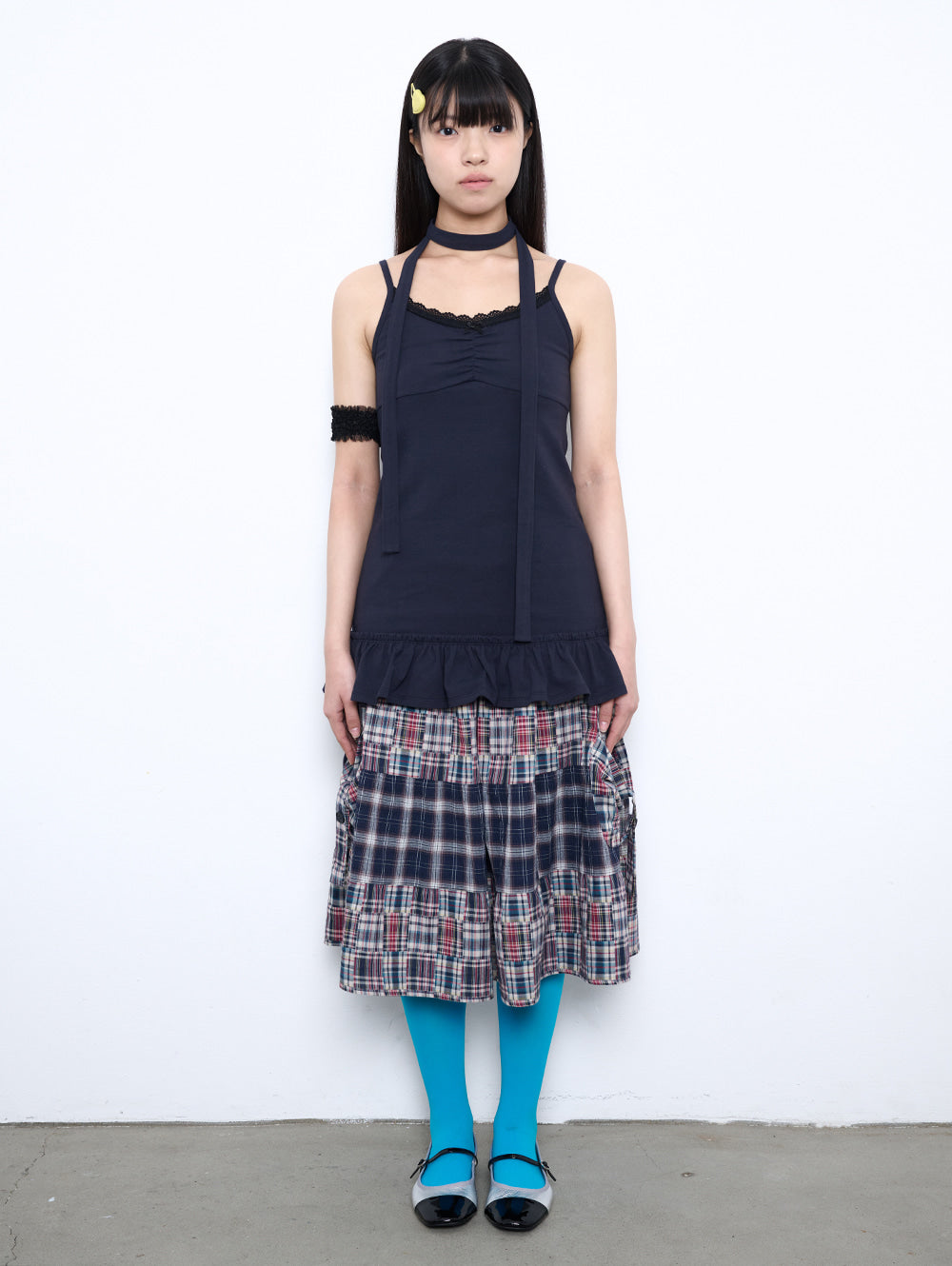 6/8 21:00発売【TUOMIO】2-WAY PATCHWORK SKIRT