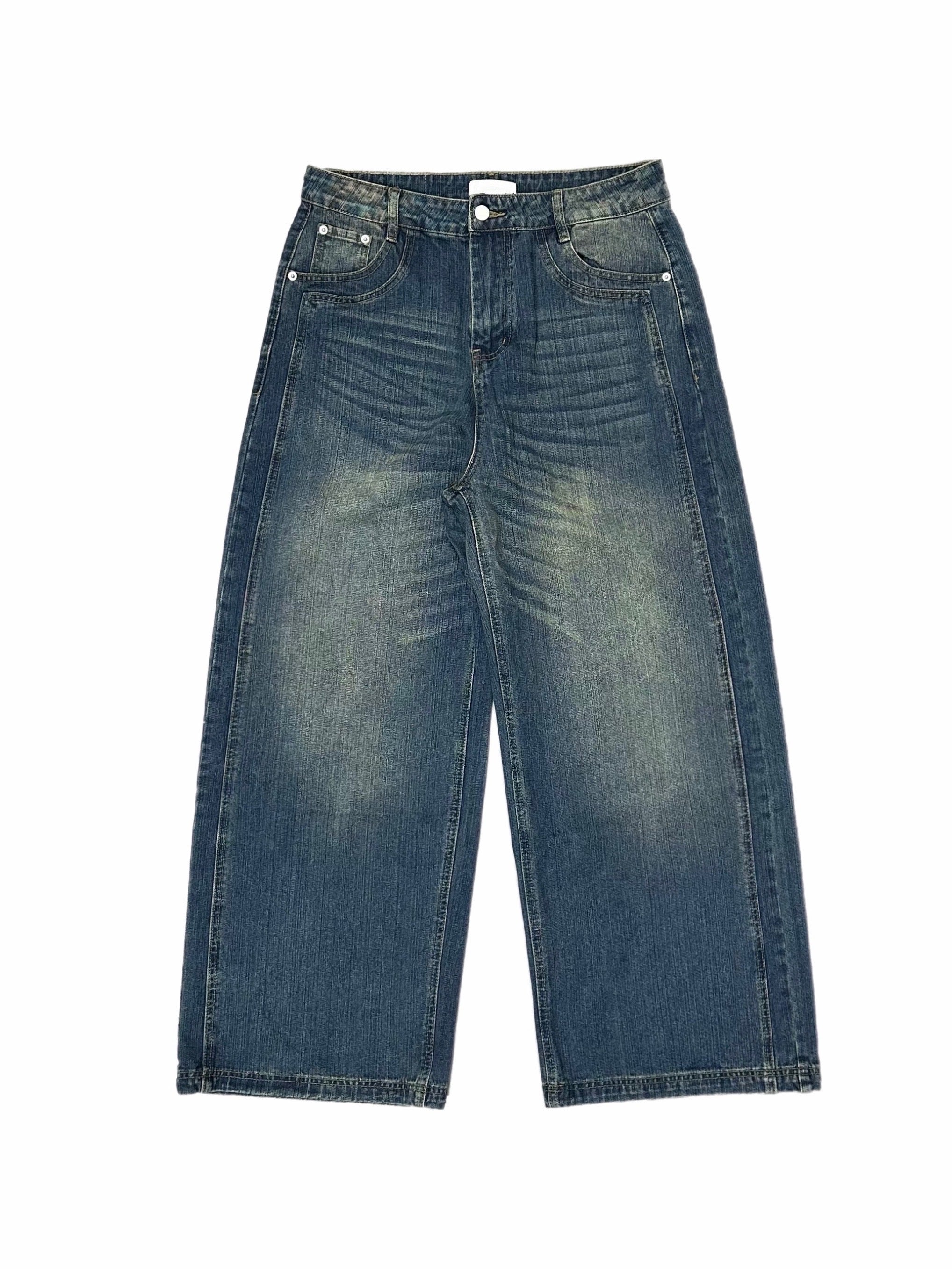 受注制【Chikashitsu +】double slub wide denim pants