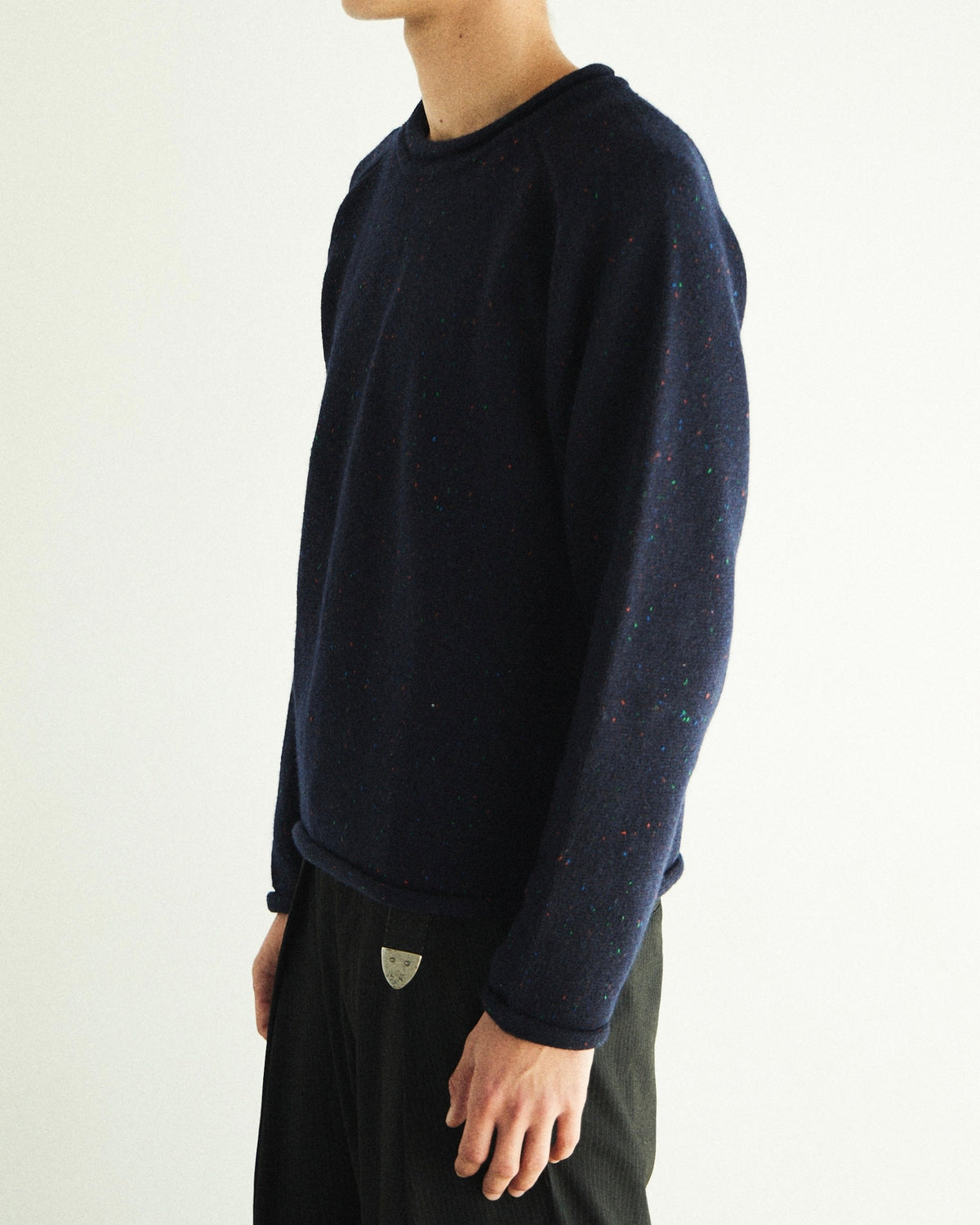 【CS】Cut-Off Nep Crewneck Knit