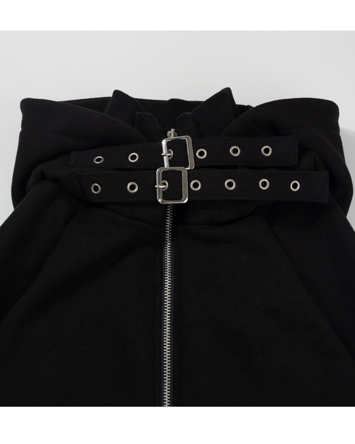 【FANCY CLUB】LAYER BUCKLE HOODED ZIP-UP