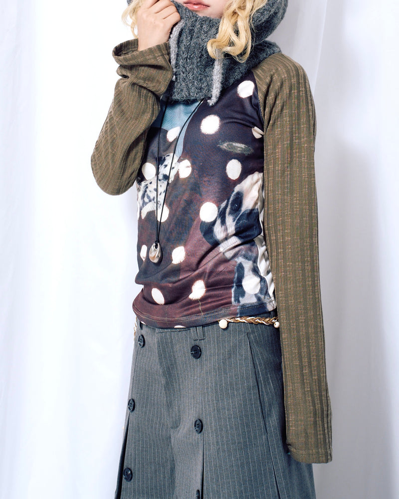 9/18 20:00 発売
国際配送【Nerd out XU】dot dog raglan long sleeve