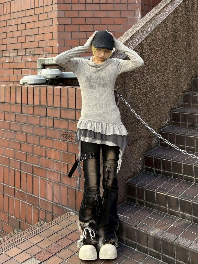 【Never mind the XU】layered long sleeve (2color)