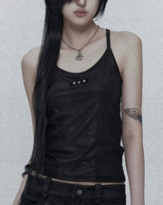 【bonienkiye】Back Zip Mesh Tank