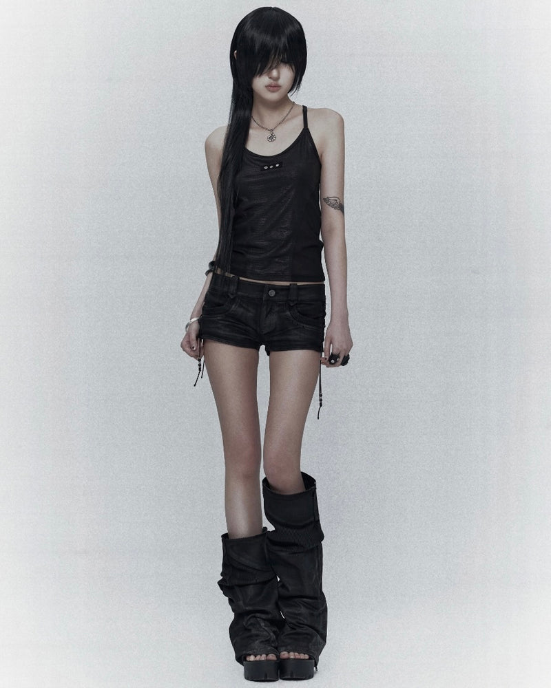 【bonienkiye】Back Zip Mesh Tank