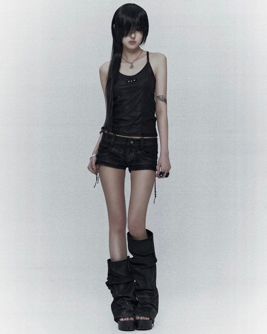 【bonienkiye】Back Zip Mesh Tank