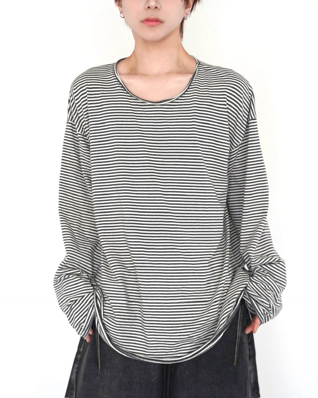 受注制【LUV CODE】stripe long sleeve tee 2 (2color)