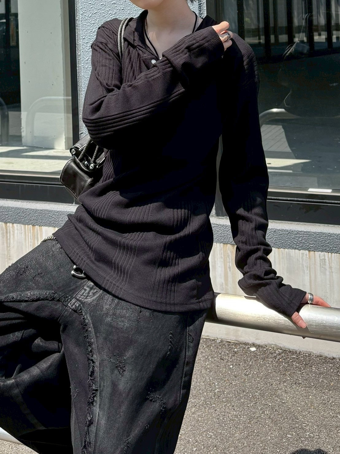 受注制【nmtc+】hooded henley neck long sleeve (3color)