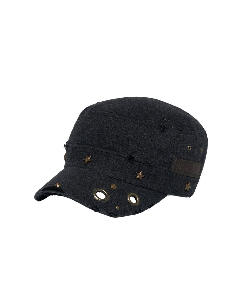 【LECYTO】Eyelet Distressed Patrol Cap