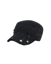 【LECYTO】Eyelet Distressed Patrol Cap