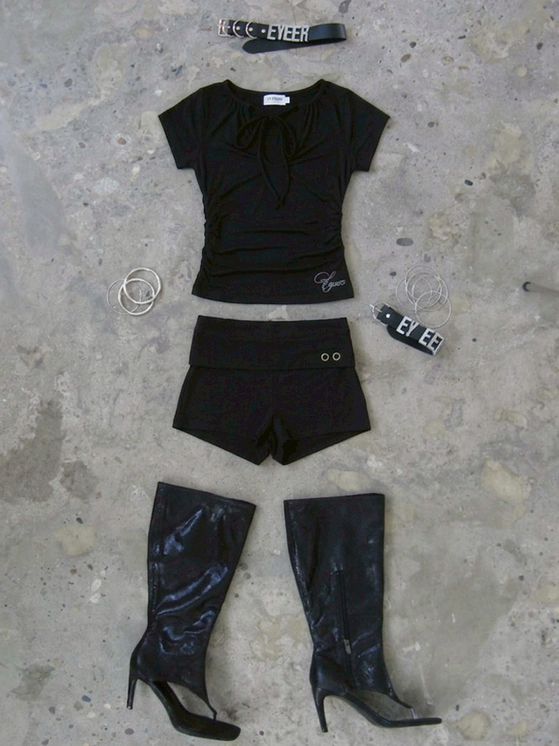 【EYEER】Foldover Waist Short Pants