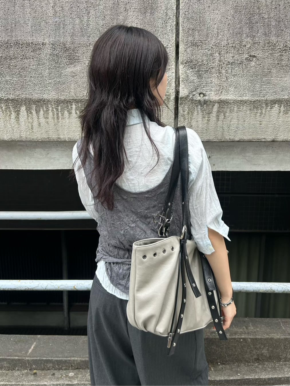 受注制【OaKS】city wrinkle bustier top (2color)
