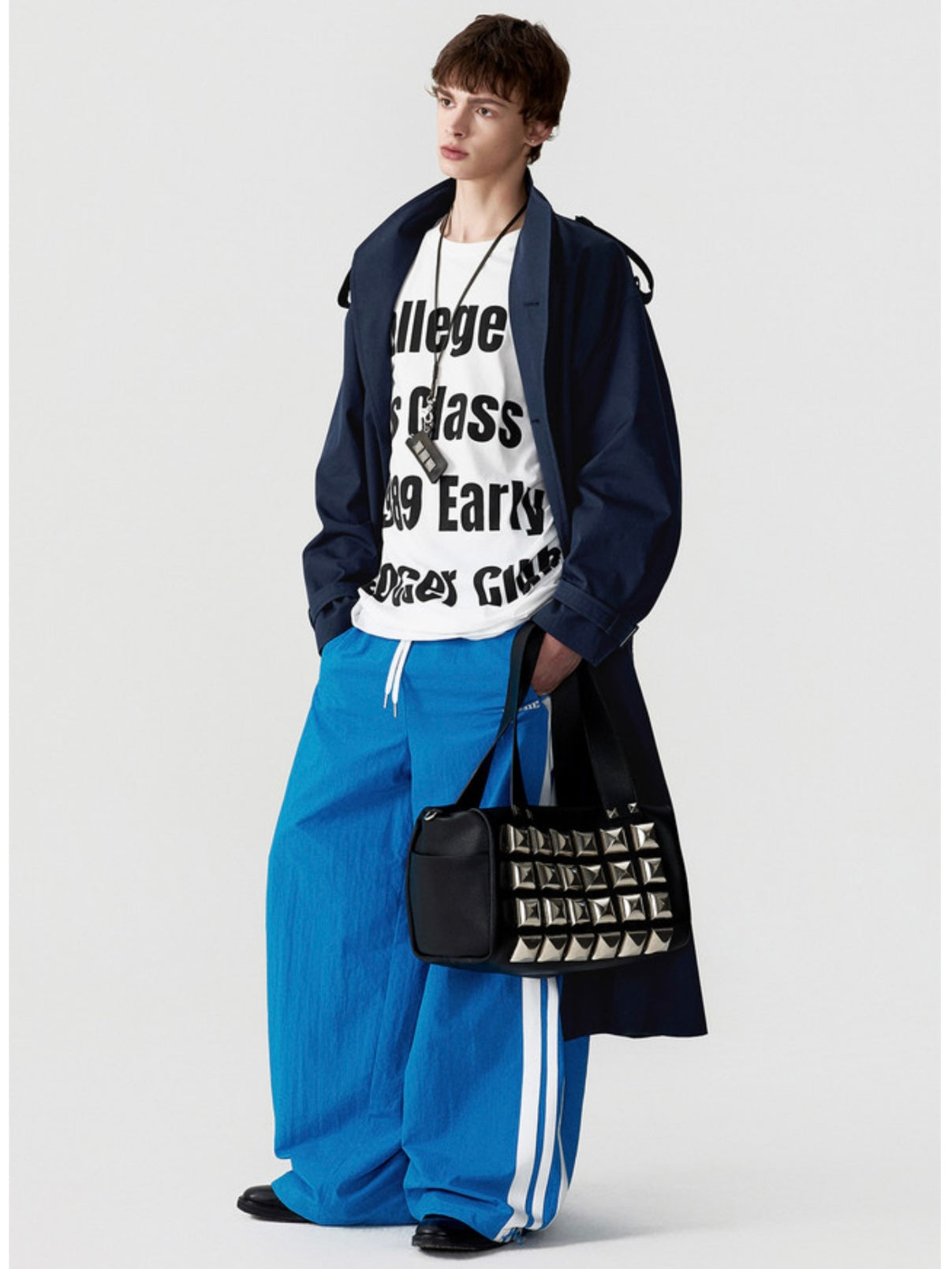 【ESC STUDIO】oversize studded shoulder bag