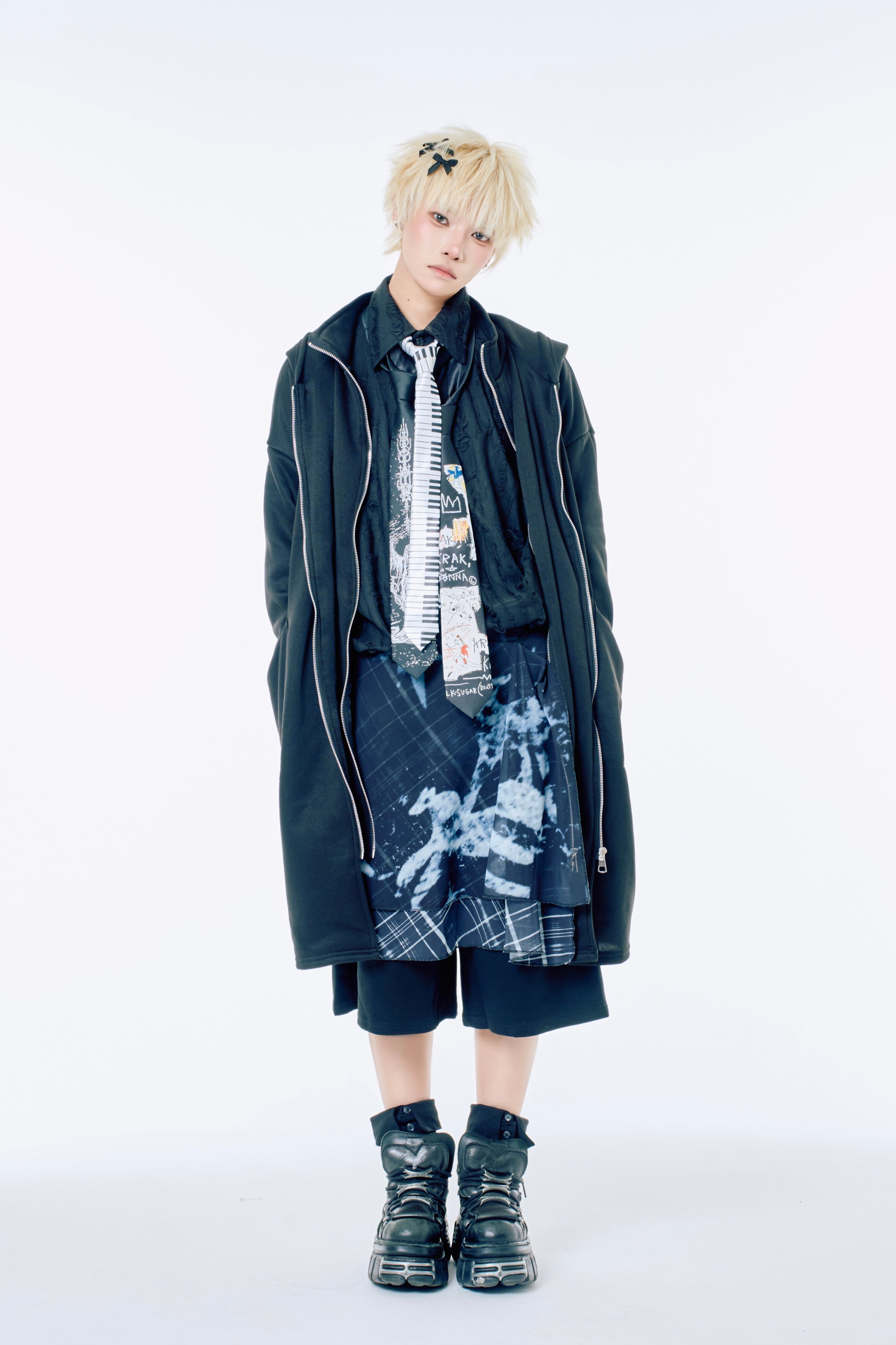 国際配送【Nerd out XU】horse strap check skirt / 【ナードアウトエックスユー】ホースストラップチェックスカート